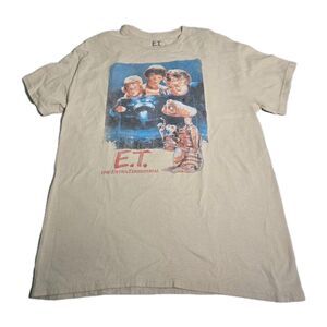 ​E.T. Movie T-Shirt Mens Medium Cream Mad Engine Extra Terrestrial 80s Retro Tee